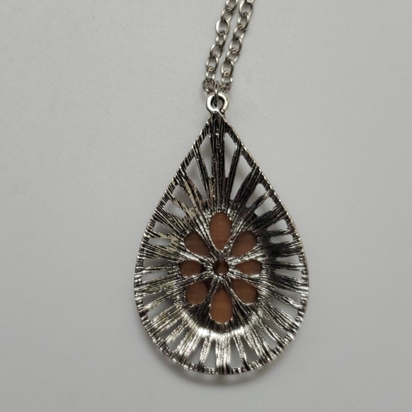 Paparazzi Long Necklace Brown and Silver New - Picture 8 of 12